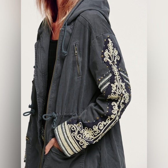 Free People Golden Quills Military Parka in Gray - Picture 2 of 15